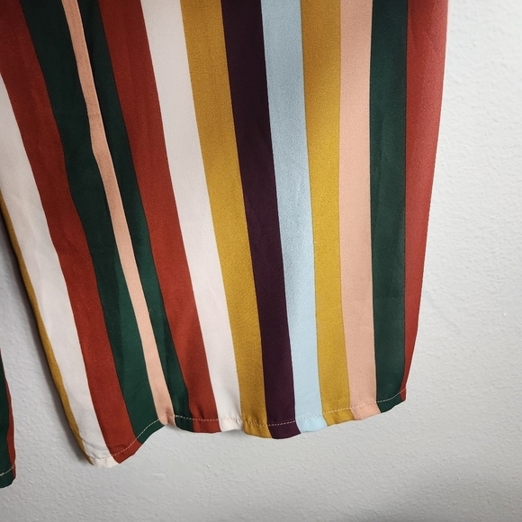 Lily Black Womens Multicolor Stripe Cropped Wide Leg Jumpsuit-Size S - Picture 4 of 8